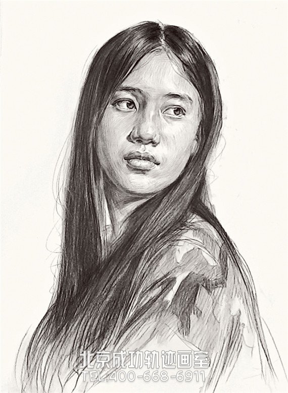 素描頭像：文藝女青年頭像素描教程